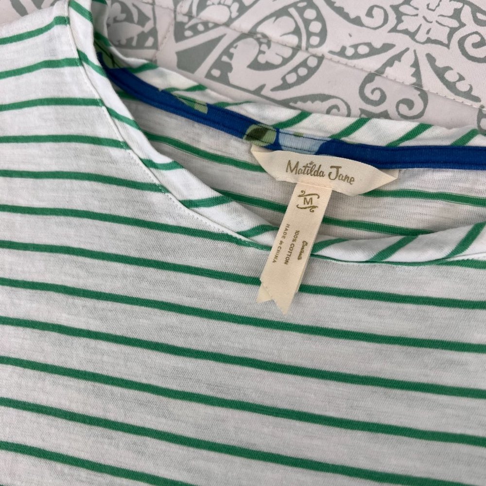 Striped Tee with Ruffle Sleeves - Picture 3 of 8